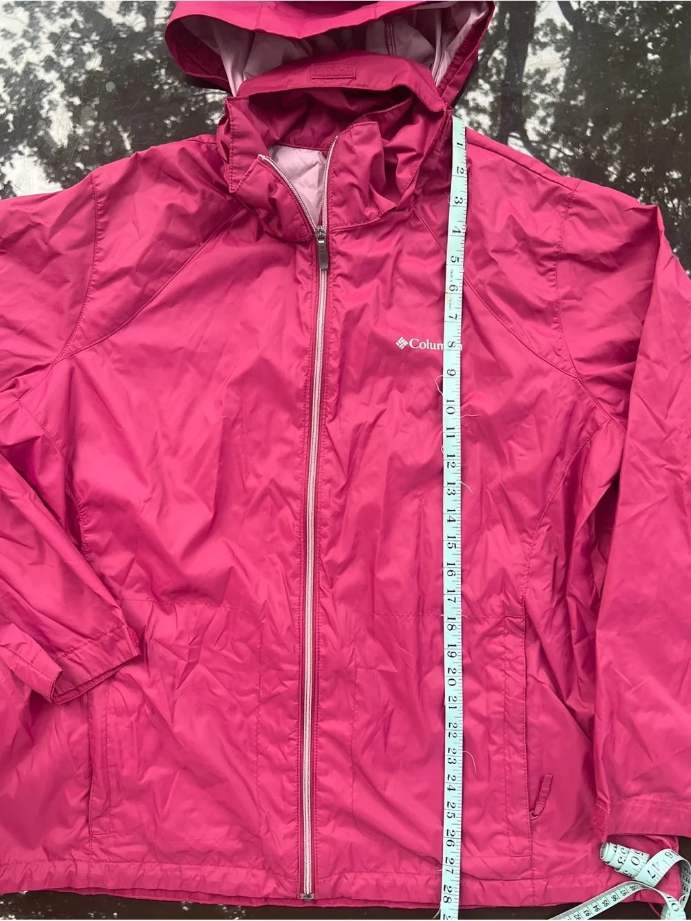 Columbia Switchback Women’s 2X Pink Hooded Lightweight Full Zip Windbreaker